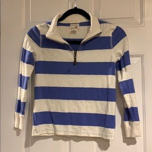 Crewcuts size 8 rugby stripe 1/4 zip sweater